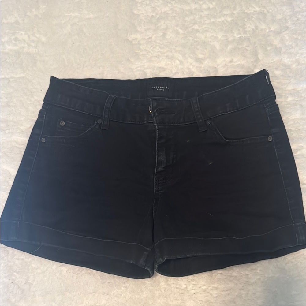 Celebrity Pink Black Jean Shorts Timeless Design